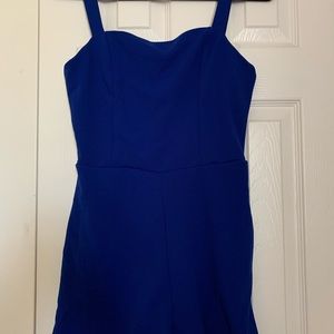 New - XS cobalt blue romper with pockets
